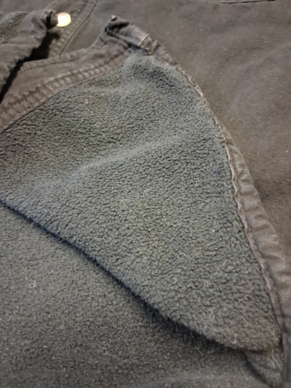 4/20$ ON-TRACK Black Button-Up Work Shirt Jacket With Warm Lining  withChestlogo - Picture 6 of 8